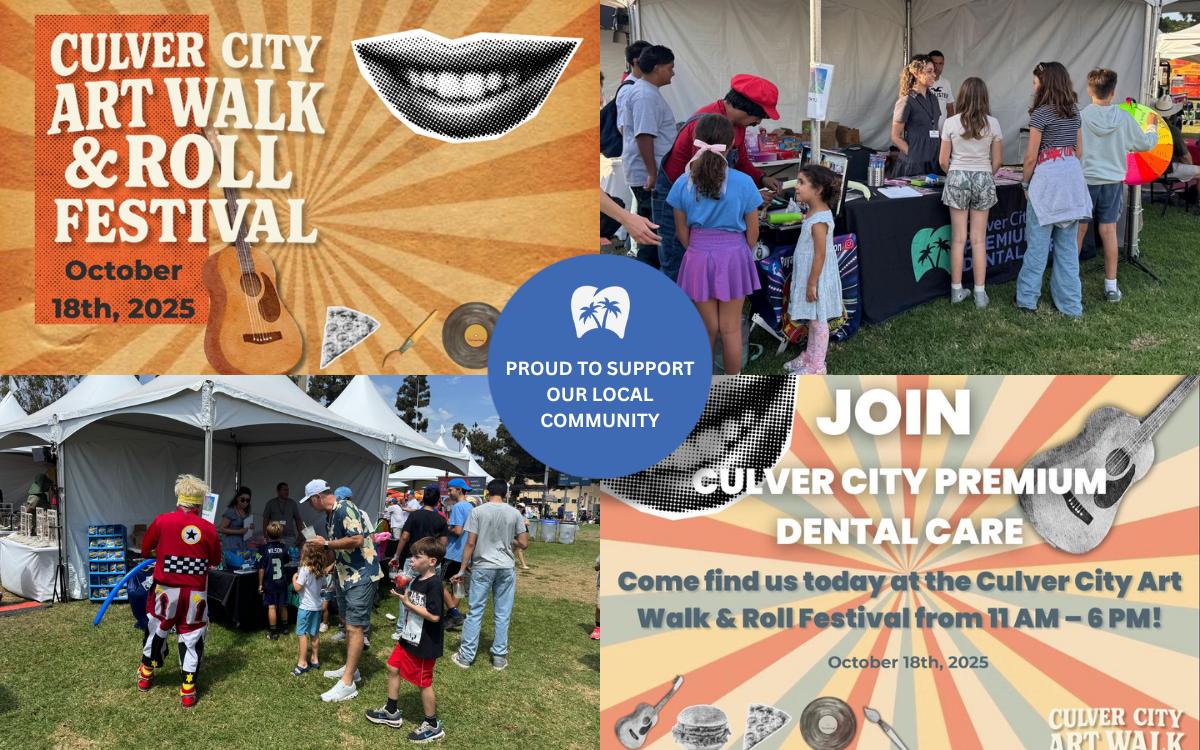 Culver City Premium Dental Care participating in the 2025 Culver City Art Walk & Roll Festival with local families.
